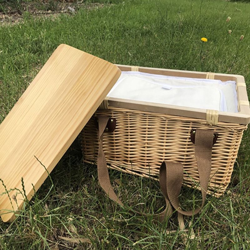 Gold Coast Wicker Picnic Cooler Basket Square Gold Coast Wicker Picnic Cooler Basket Square